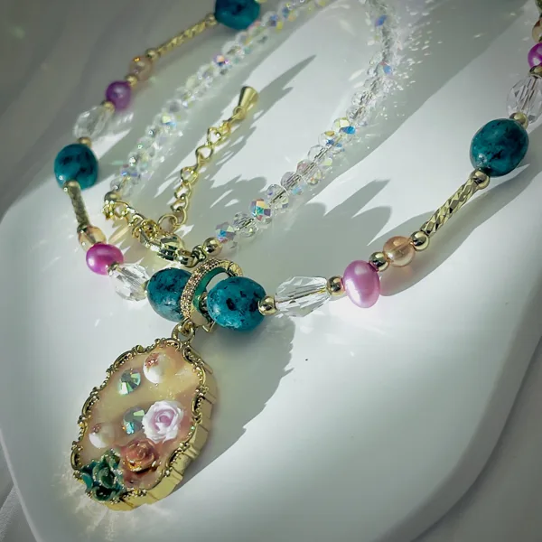 Pearl & Flower Pendant Necklace, photo 6