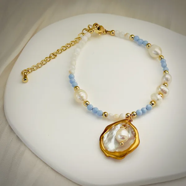 Pearl & Blue Bead Bracelet, photo 2