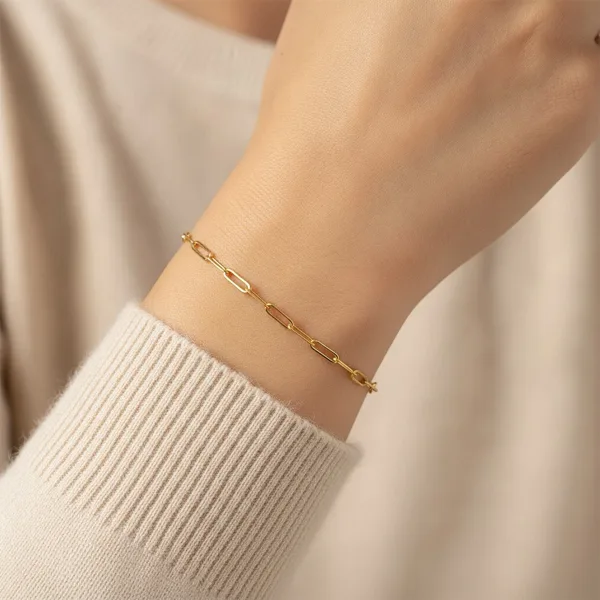 Gold Paperclip Bracelet, photo 1