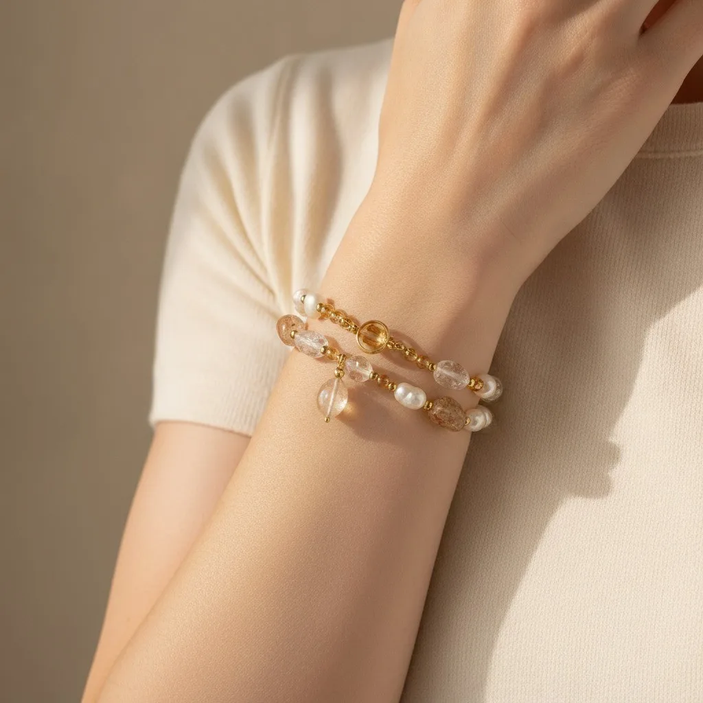Smoky Quartz Double-Wrap Bracelet