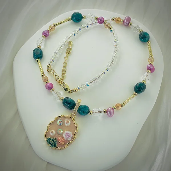 Pearl & Flower Pendant Necklace, photo 2