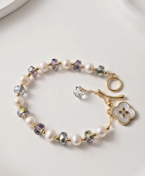 Pearl & Crystal Toggle Bracelet, photo 3