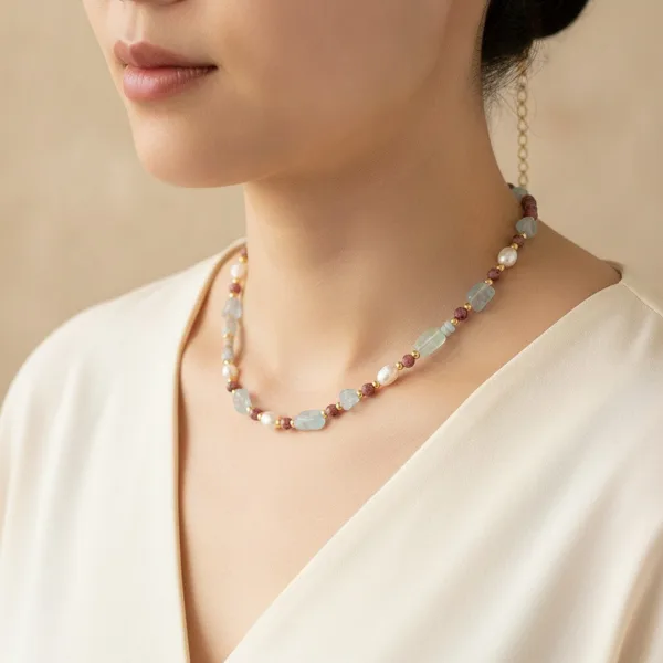 Aqua & Pearl Necklace, photo 1